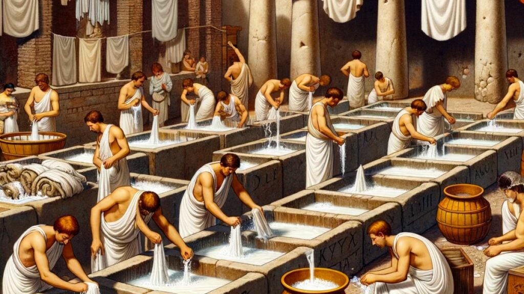 washing togas with urine