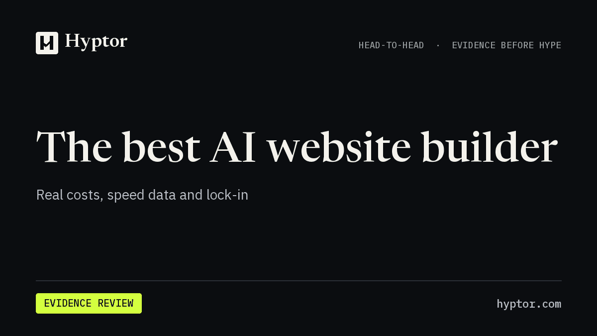 Hyptor evidence review: The best AI website builder — real costs, speed data and lock-in